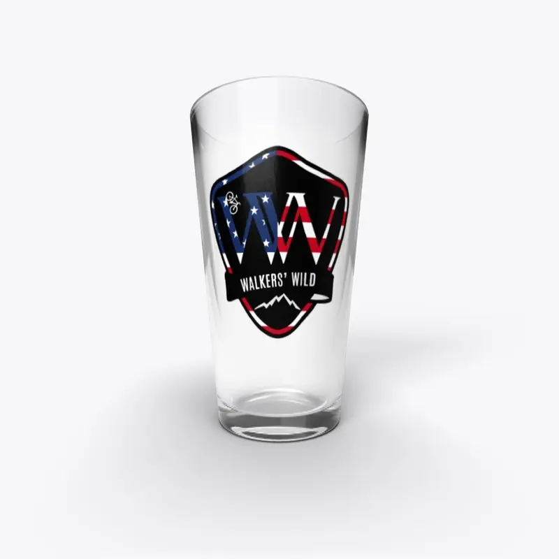 16 ounce pint glass with the shield