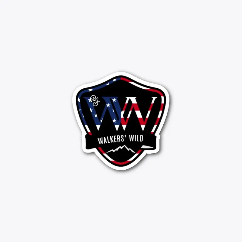 Walkers' Wild shield sticker w flag