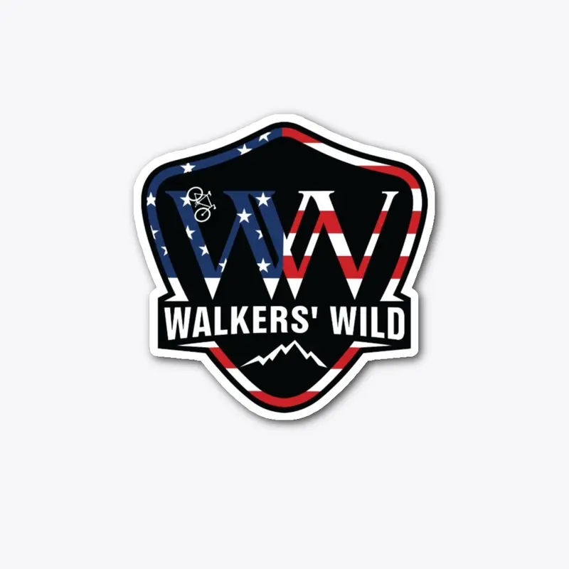 Walkers' Wild shield sticker w flag